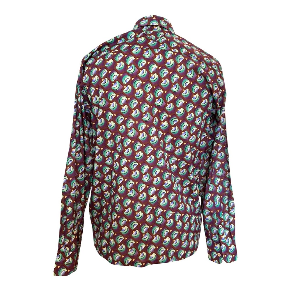 Prada Camicia Men's Cotton Popeline Geometric Shirt, Size Sm (37) - Picture 7 of 16